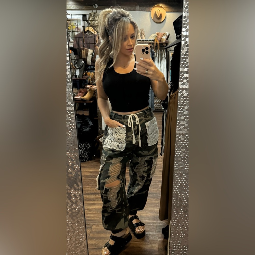 POL Camouflage Patchwork Joggers